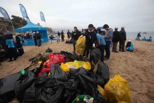 250 voluntarios retiraron media tonelada de basura de la playa La Boca en Concón