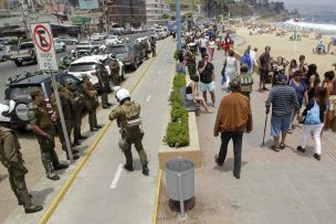 Amplio despliegue policial en playa de Reñaca tras llamado a manifestación