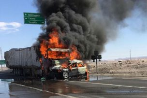 Colisión entre camión y automóvil deja cuatro fallecidos en Calama