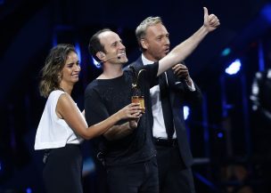 Esta es la “selfie” que se sacó Stefan Kramer con su esposa tras su exitosa presentación en Viña del Mar