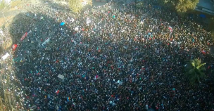 Se registra masiva concentración en Plaza Baquedano