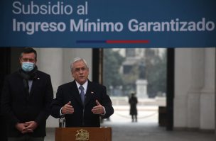 Presidente Piñera anuncia pago del subsidio al Ingreso Mínimo Garantizado