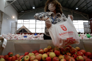 Manzanas donadas serán incluidas en cajas entregadas por la Alcaldía de Santiago