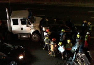 Se registra colisión múltiple en Autopista Central