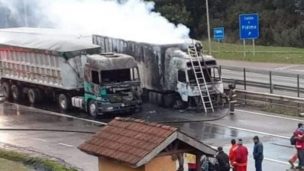 Gobierno se querella por ataques incendiarios contra camiones en La Araucanía