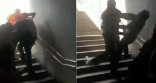 VIDEO | No tuvo paciencia: guardia del Metro de Barcelona empujó por las escaleras a pasajero que no usaba mascarilla