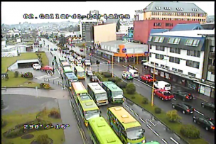 Puerto Montt: bloqueo de micreros provocó kilométrica congestión