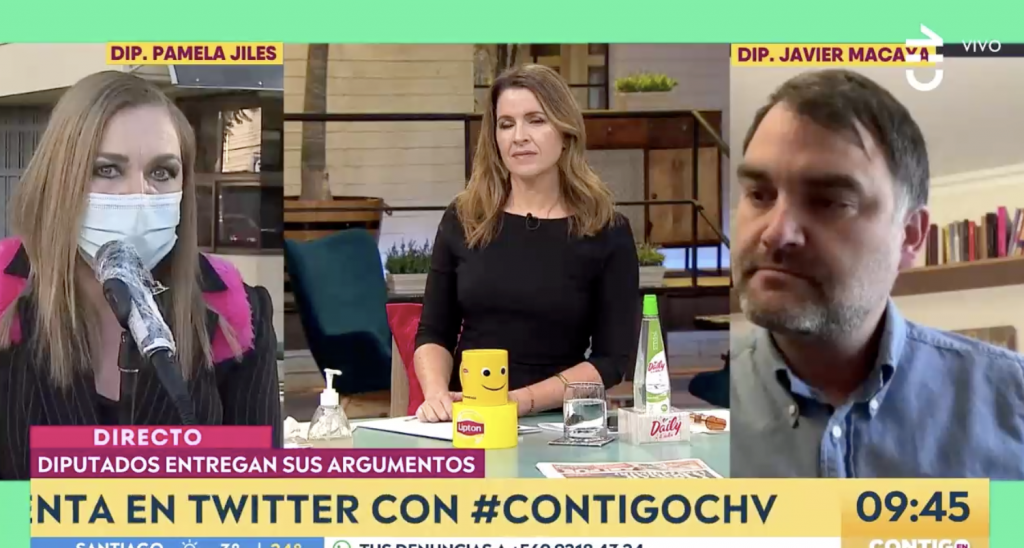 “¿No te da vergüenza…?” y “rebajar el debate”: El round político entre Pamela Jiles y Javier Macaya en el matinal de CHV