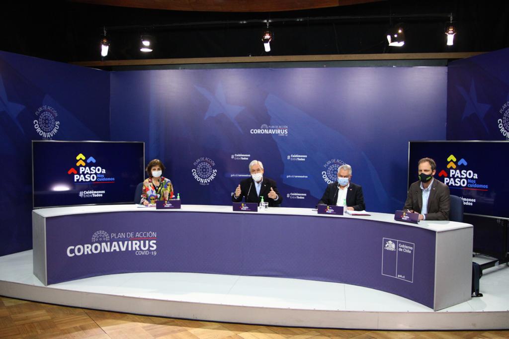 Plan “Paso a Paso: Presidente Piñera llamó al autocuidado y apuntó a la “puesta en marcha de la economía”