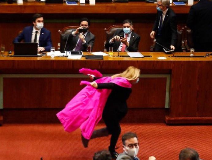 Pamela Jiles renovó su “foto de perfil” con imagen de su particular celebración del 10% en la Cámara