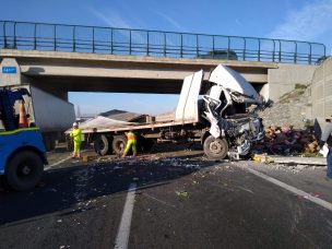 Alta congestión en ruta 5 por accidente