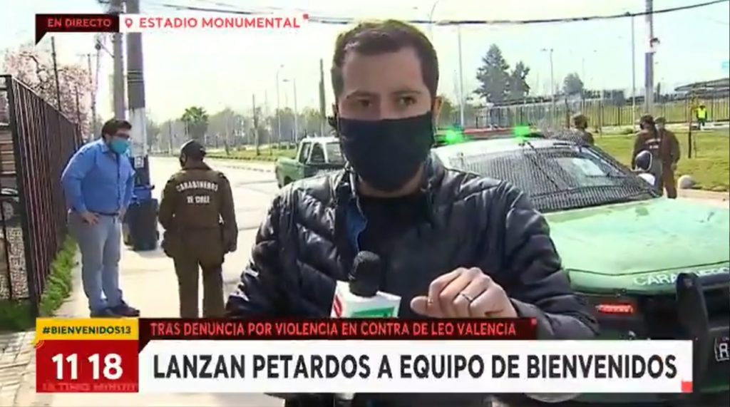 Hinchas de Colo Colo atacaron con petardos a equipo del matinal “Bienvenidos” de Canal 13