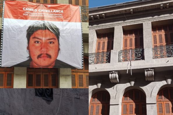 “Se van a quedar todos ciegos”: Grupo de ultra derecha se adjudica robo de lienzo de Catrillanca desde Londres 38