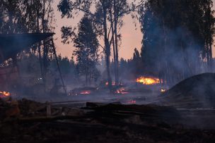 Con medios terrestre y aéreos Conaf combate incendio de Collipulli