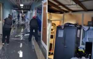 Hospital de Melipilla resulta anegado tras sistema frontal: Video muestra labor de funcionarios de Salud para sacar el agua