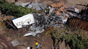 Avioneta cayó sobre una vivienda en Curacaví