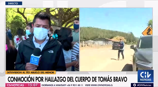 VIDEO | El momento cuando un periodista de CHV se “quebró” al cubrir el caso de Tomás Bravo