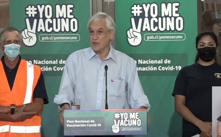 Presidente Piñera da a conocer siguientes fechas del calendario de vacunación contra el Covid-19