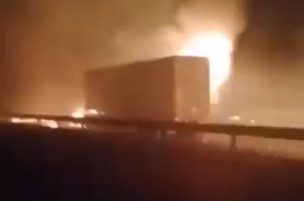 Ataque incendiario en Ruta 5 Sur: cuatro camiones fueron quemados en Ercilla