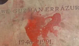 Vandalizan memorial de Jaime Guzmán en Las Condes