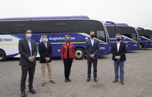 Anglo American implementa flota interurbana de buses eléctricos