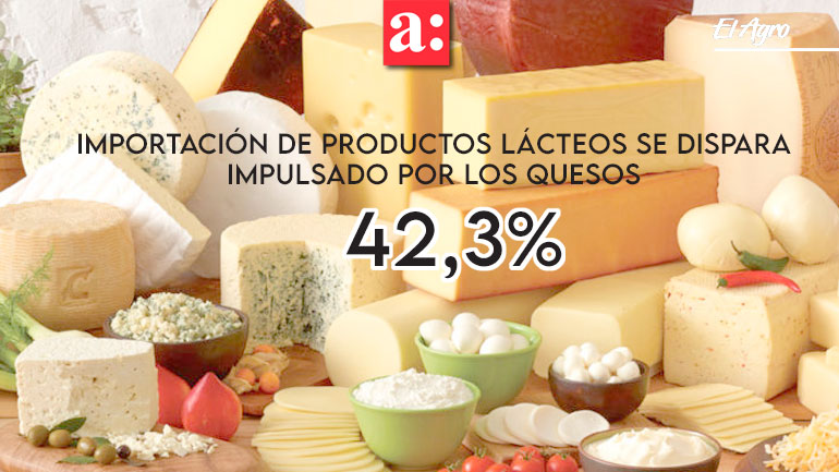 Importación de productos lácteos se dispara 42,3% impulsado por los quesos