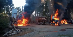 Trabajador forestal resultó herido a bala tras ataques incendiarios en La Araucanía