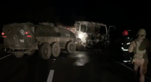 Queman tres camiones y un tractor en ruta de La Araucanía