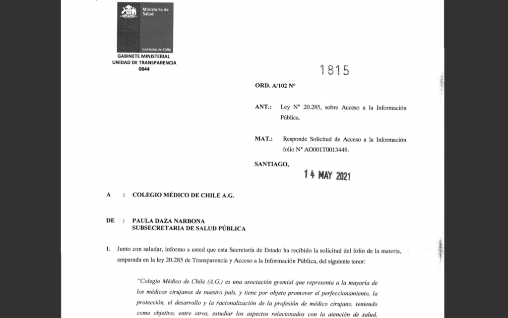 “No existe un acto o resolución formal”: La respuesta del Gobierno sobre la Mesa Covid-19 a la solicitud del Colegio Médico