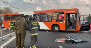 Antisociales robaron bus del Transantiago y generaron accidente en Autopista Vespucio