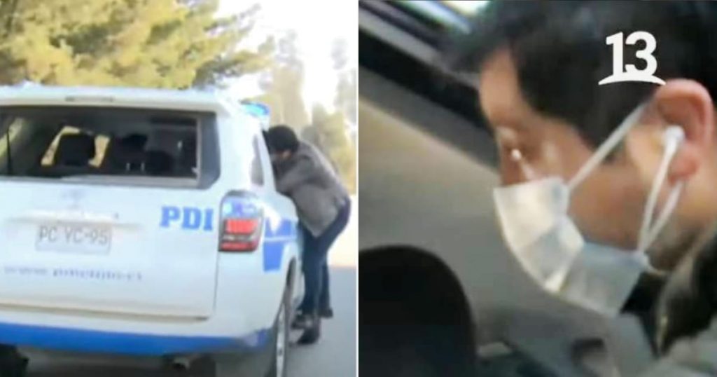 El arriesgado acto de periodista de “Bienvenidos”: Terminó colgando de auto de PDI