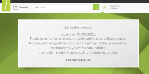 Falabella cierra su venta digital en Argentina y sella su salida del país