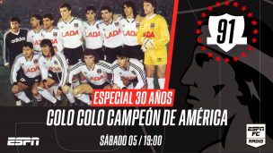 ESPN Chile presenta programa especial por el aniversario 30 de la Copa Libertadores de Colo Colo