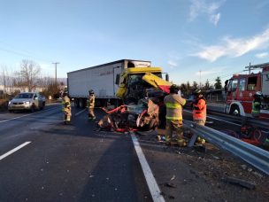 Choque entre camión y auto deja víctima fatal: El accidente fue en la Ruta 5, altura de Requínoa