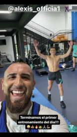 [Video] Alexis Sánchez y Arturo Vidal disfrutan en la pretemporada del Inter