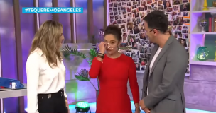 Ángeles Araya se emocionó hasta las lágrimas en su despedida de Aquí Somos Todos