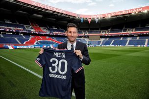 Lionel Messi en su presentación con el PSG: 