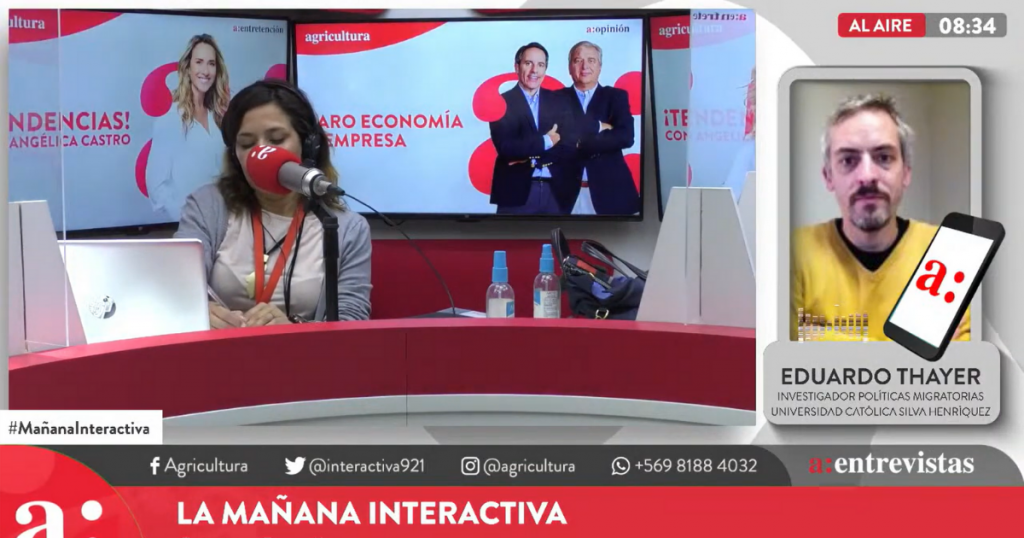 Eduardo Thayer por disminución de entrada de migrantes en el país: “Las condiciones que intensifican a las personas para salir de sus países se mantienen”