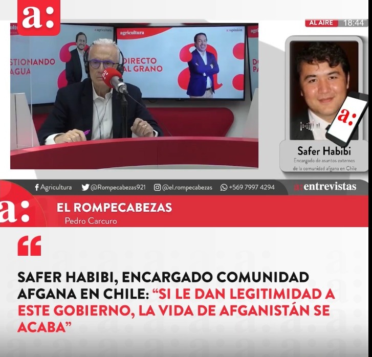 Safer Habibi, encargado Comunidad Afgana en Chile: “Si le dan legitimidad a este gobierno, la vida de Afganistán se acaba”