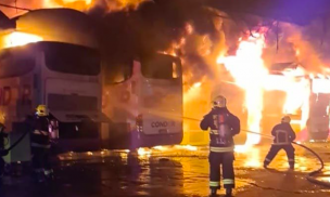 Grave incendio se registró en taller de la empresa Turbus: Afectó a 9 máquinas