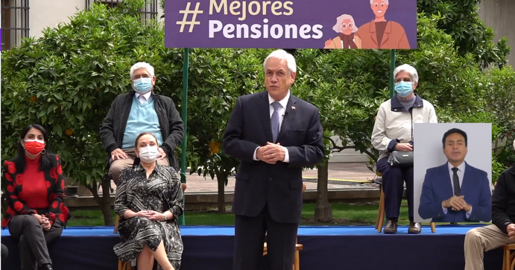 Presidente Piñera ingresa ley corta de pensiones: “Esperamos sea aprobado con un sentido de urgencia por el Congreso”