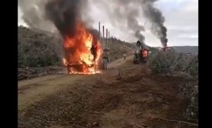 Ataque incendiario en Lebu deja al menos seis máquinas quemadas