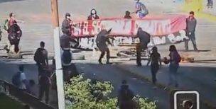 Individuo intentó encender una barricada y terminó quemado durante protestas en Santiago