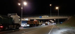 Camioneros bloquearon Ruta 5 Sur en el Biobío para protestar por hechos de violencia