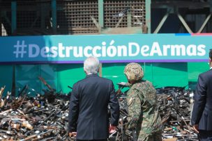 Sebastián Piñera encabeza acto de destrucción de más de 13 mil armas: 