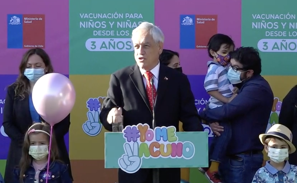 “Significa un Chile mejor”: Sebastián Piñera da inicio a la vacunación contra el Covid-19 a menores entre 3 y 5 años