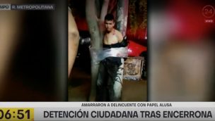 Vecinos de Maipú golpearon y amarraron a delincuente que realizó portonazo a una mujer