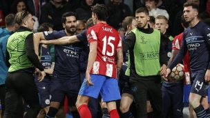 El empujón que encendió la pelea entre el Atlético y el City en el Wanda Metropolitano