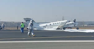 Emergencia aérea en el Aeropuerto de Santiago: Vuelo médico presentó problemas en tren de aterrizaje