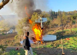 Reportan caída de una avioneta en Melipilla